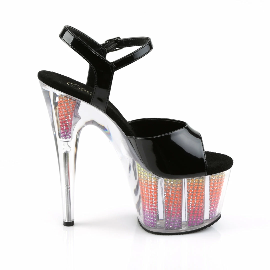 Pleaser ADORE-709SRS - Blk Pat/Neon Multi SRS 7 Pleaser ADORE-709SRS - Blk Pat/Neon Multi SRS