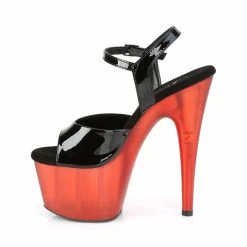 Pleaser Exotic Dancing ADORE-709T - Blk Pat/Frosted Red