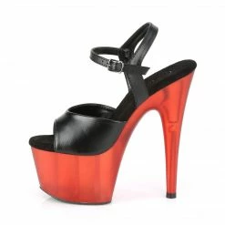Pleaser Exotic Dancing ADORE-709T - Blk Faux Leather/Frosted Red 9 Pleaser Exotic Dancing ADORE-709T - Blk Faux Leather/Frosted Red