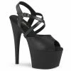 Pleaser ADORE-724 - Blk Faux Leather/Blk Matte
