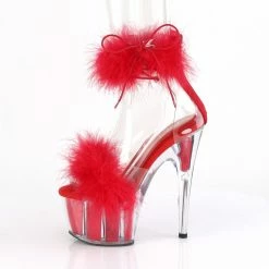 Pleaser ADORE-724F - Clr-Red Fur/Red Fur