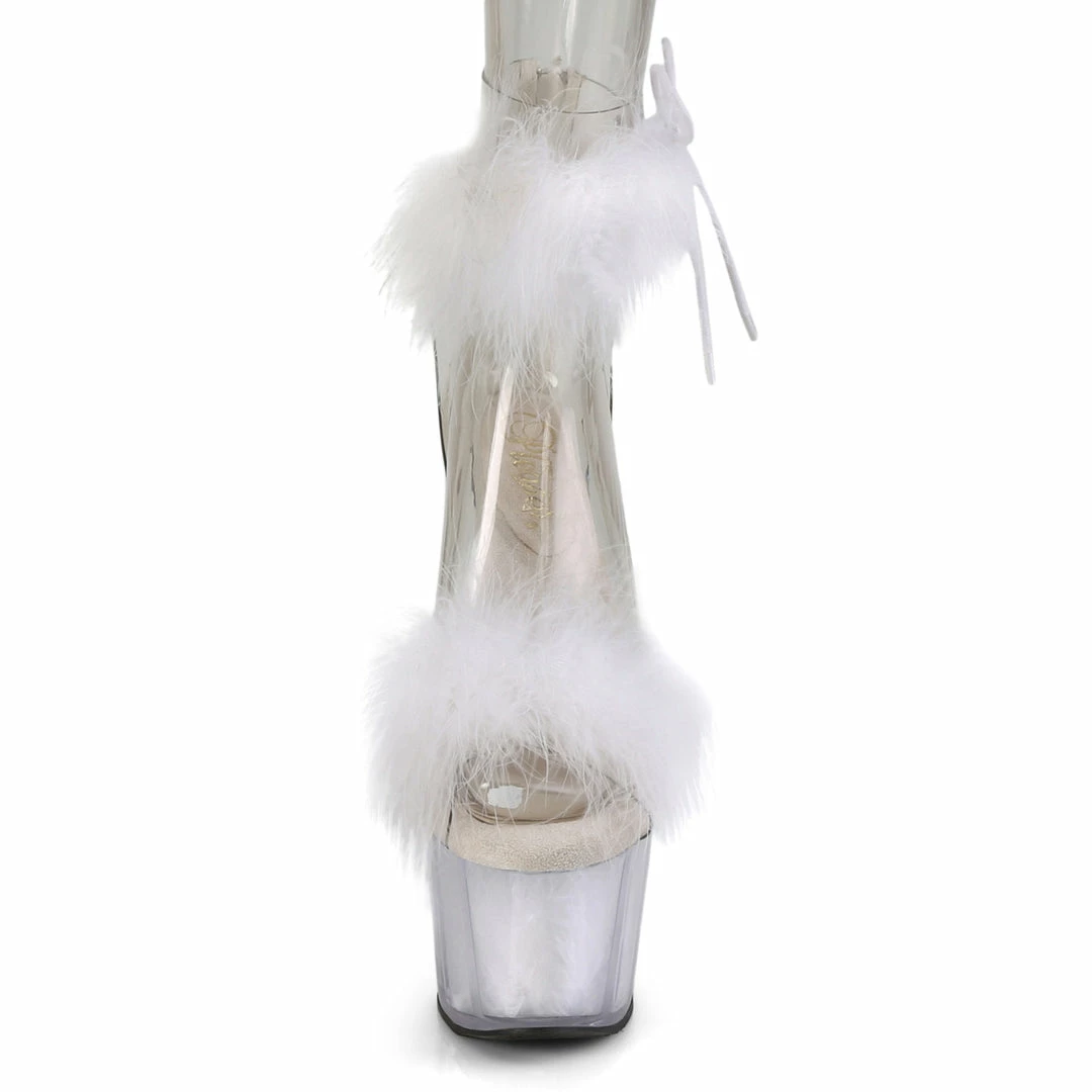 Pleaser ADORE-724F - Clr-Wht Fur/Wht Fur 4 Pleaser ADORE-724F - Clr-Wht Fur/Wht Fur