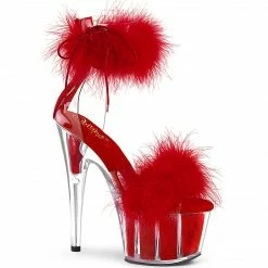 Pleaser ADORE-724F - Clr-Red Fur/Red Fur