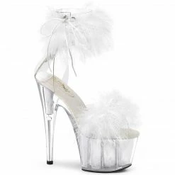 Pleaser ADORE-724F - Clr-Wht Fur/Wht Fur