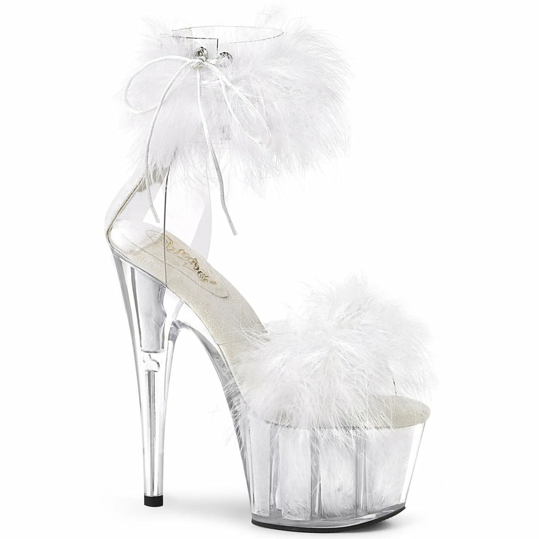 Pleaser ADORE-724F - Clr-Wht Fur/Wht Fur 3 Pleaser ADORE-724F - Clr-Wht Fur/Wht Fur