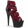 Pleaser ADORE-748SP - Wine Elastic Band-Snake Print Pat/Blk Matte