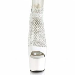Pleaser Exotic Dancing ADORE-765RM - Wht Pat-RS Mesh/Wht