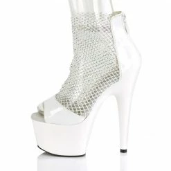 Pleaser Exotic Dancing ADORE-765RM - Wht Pat-RS Mesh/Wht