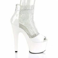 Pleaser Exotic Dancing ADORE-765RM - Wht Pat-RS Mesh/Wht
