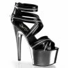 Pleaser Exotic Dancing ADORE-767 - Blk/Pewter Chrome