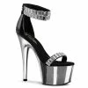 Pleaser Exotic Dancing ADORE-769RS - Blk/Slv Chrome