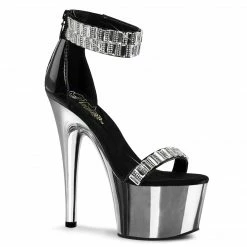 Pleaser Exotic Dancing ADORE-769RS - Blk/Slv Chrome