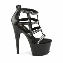 Pleaser ADORE-798 - Blk Faux Leather/Blk