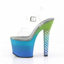 Pleaser ARIEL-708OMBRE - Clr/Green-Blue Ombre Exotic Dancing