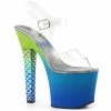 Pleaser ARIEL-708OMBRE - Clr/Green-Blue Ombre Exotic Dancing