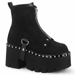 Demonia ASHES-100 - Blk Vegan Suede-Blk V. Le Punk & Goth
