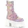 Demonia ASHES-120 - B.Pink-Lavender Holographic Pat Punk & Goth