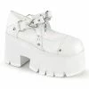 Demonia ASHES-33 - Wht Vegan Leather Punk & Goth
