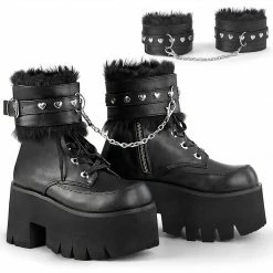 Demonia ASHES-57 - Blk Vegan Leather Punk & Goth