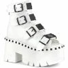 Demonia Punk & Goth ASHES-70 - Wht Vegan Leather