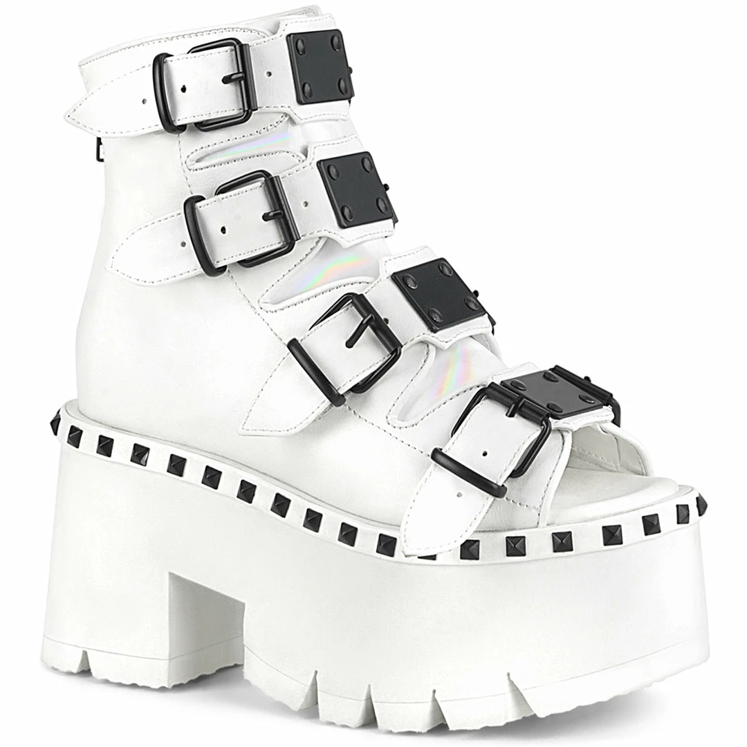 Demonia Punk & Goth ASHES-70 - Wht Vegan Leather 3 Demonia Punk & Goth ASHES-70 - Wht Vegan Leather