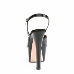 Pleaser Exotic Dancing ASPIRE-609TT - Blk Pat/Blk-Rose Gold Chrome