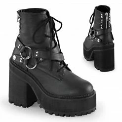 Demonia ASSAULT-101 - Blk Vegan Leather Punk & Goth