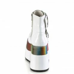 Demonia Punk & Goth BEAR-104 - Wht Patent-Rainbow Reflective 10 Demonia Punk & Goth BEAR-104 - Wht Patent-Rainbow Reflective