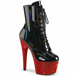 Pleaser BEJEWELED-1020-7 - Blk Holo Pat/Red RS
