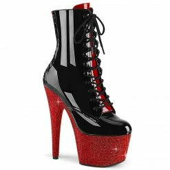 Pleaser BEJEWELED-1020FH-7 - Blk-Red Pat/Red RS