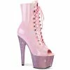 Pleaser Exotic Dancing BEJEWELED-1021-7 - B. Pink Holo Pat/B. Pink AB RS