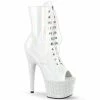 Pleaser BEJEWELED-1021-7 - Wht Holo Pat/Wht RS Exotic Dancing
