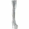 Pleaser BEJEWELED-3011-7 - Slv Str Holo Pat/Slv AB RS
