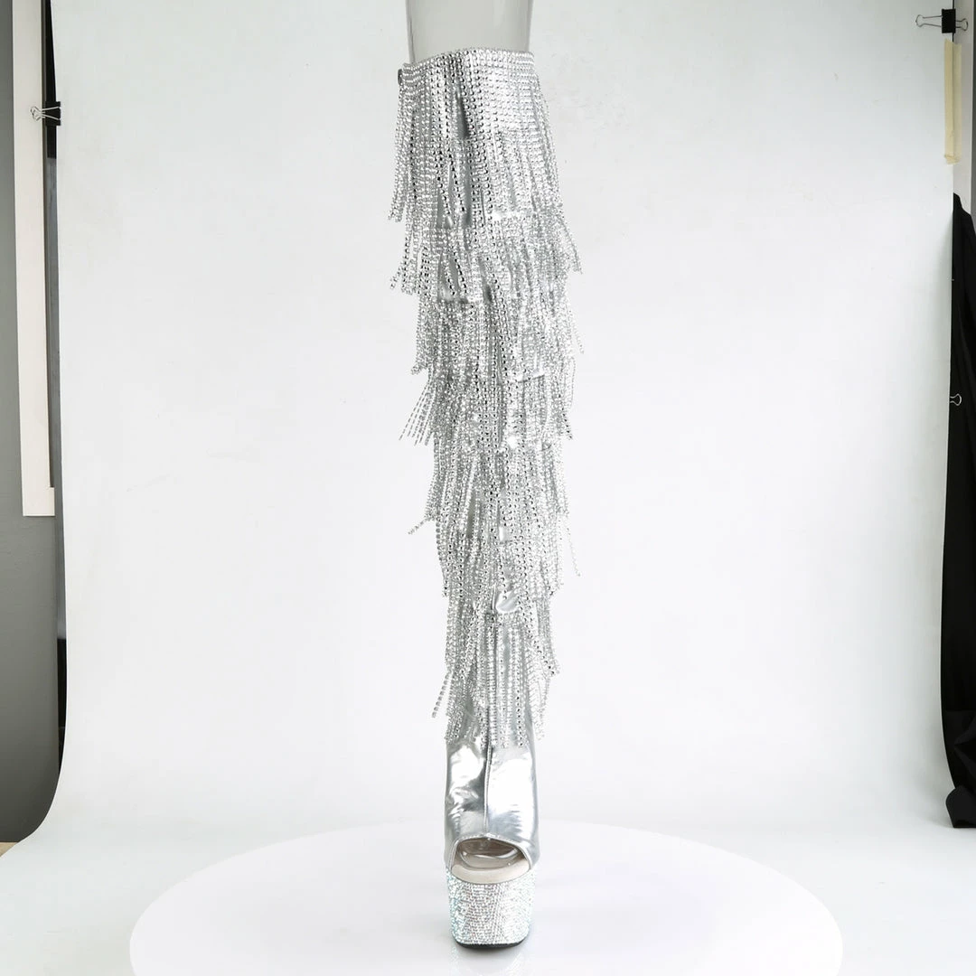 Pleaser Exotic Dancing BEJEWELED-3019RSF-7 - Slv Metallic Pu-Slv/Slv Multi RS 4 Pleaser Exotic Dancing BEJEWELED-3019RSF-7 - Slv Metallic Pu-Slv/Slv Multi RS