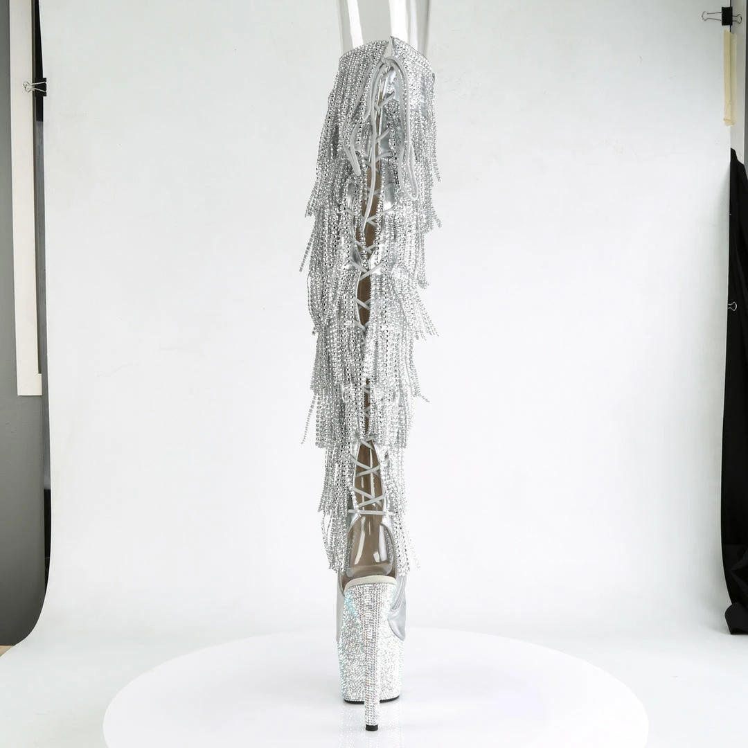 Pleaser Exotic Dancing BEJEWELED-3019RSF-7 - Slv Metallic Pu-Slv/Slv Multi RS 6 Pleaser Exotic Dancing BEJEWELED-3019RSF-7 - Slv Metallic Pu-Slv/Slv Multi RS