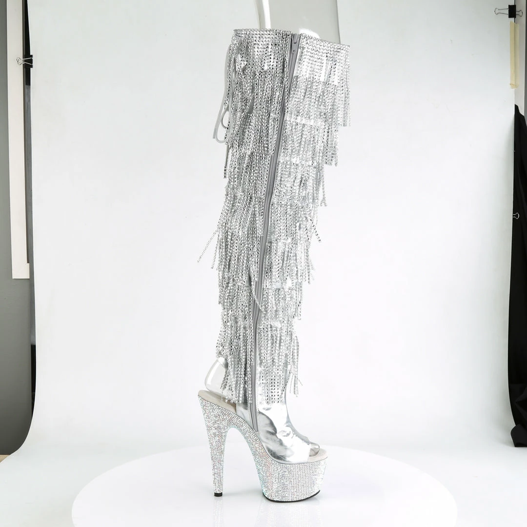 Pleaser Exotic Dancing BEJEWELED-3019RSF-7 - Slv Metallic Pu-Slv/Slv Multi RS 7 Pleaser Exotic Dancing BEJEWELED-3019RSF-7 - Slv Metallic Pu-Slv/Slv Multi RS