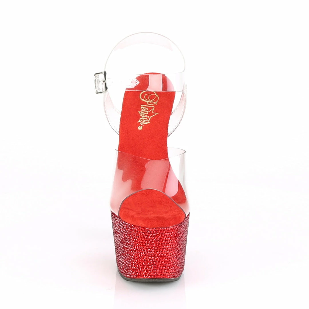 Pleaser Exotic Dancing BEJEWELED-708DM - Clr/Red RS 4 Pleaser Exotic Dancing BEJEWELED-708DM - Clr/Red RS