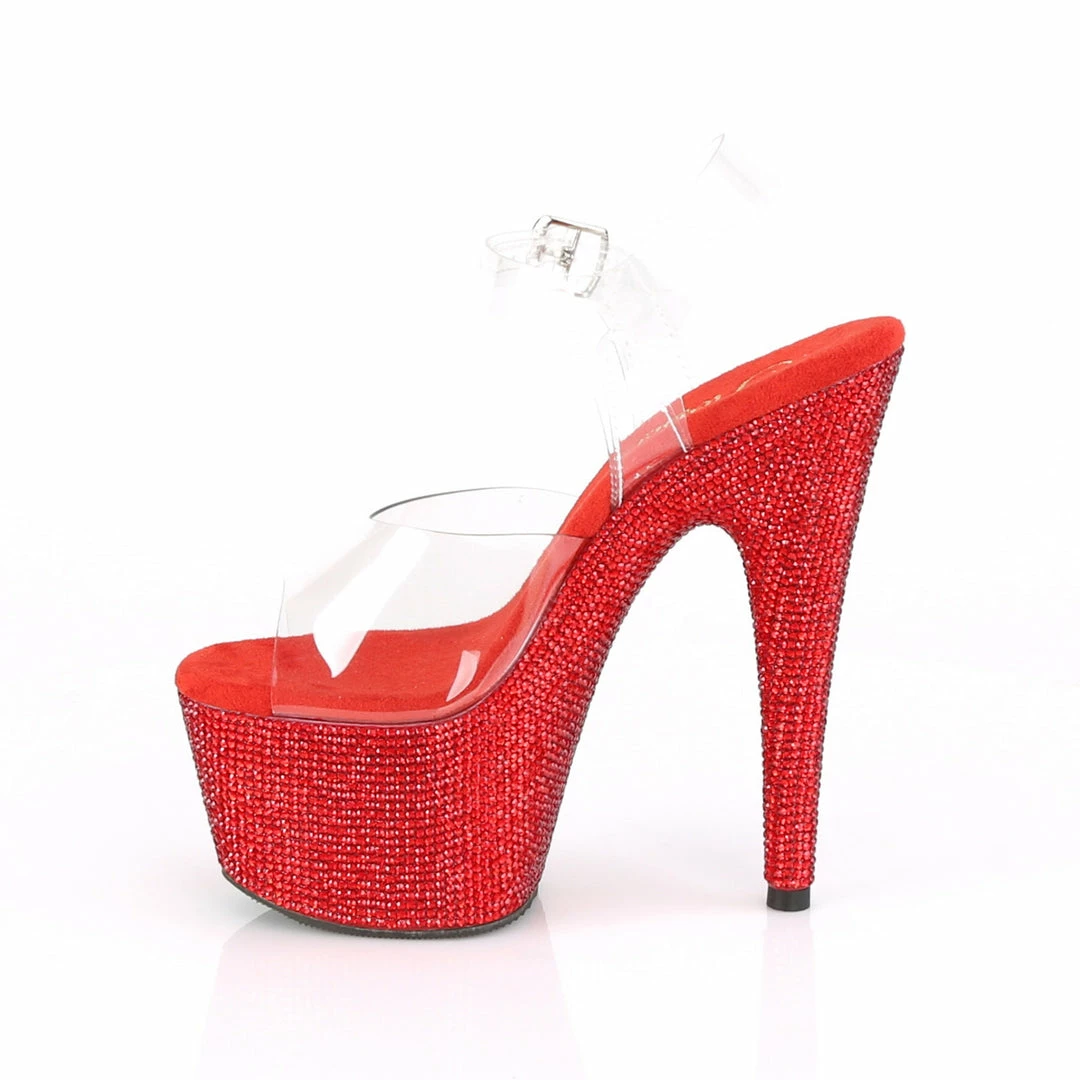 Pleaser Exotic Dancing BEJEWELED-708DM - Clr/Red RS 5 Pleaser Exotic Dancing BEJEWELED-708DM - Clr/Red RS