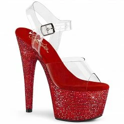Pleaser Exotic Dancing BEJEWELED-708DM - Clr/Red RS