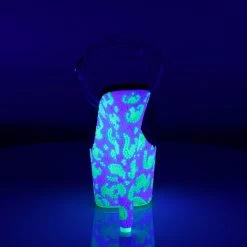Pleaser Exotic Dancing BEJEWELED-708UVLP - Clr/Neon Wht-Neon Green
