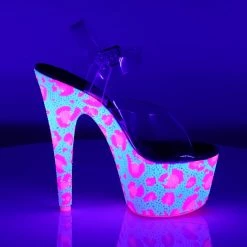 Pleaser BEJEWELED-708UVLP - Clr/Neon Wht-Neon H. Pink