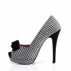Pin Up Couture BELLA-11 - Houndstooth Fabric-Blk Vintage & Retro
