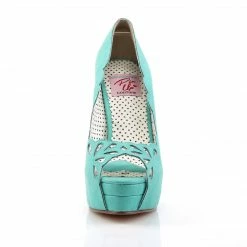 Pin Up Couture Vintage & Retro BELLA-30 - Teal Faux Leather