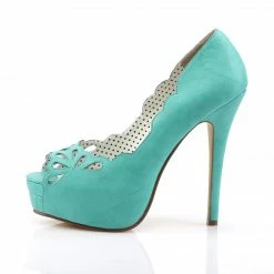Pin Up Couture Vintage & Retro BELLA-30 - Teal Faux Leather