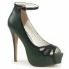 Pin Up Couture Vintage & Retro BELLA-31 - D. Green-Blk Faux Leather