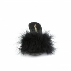 Fabulicious BELLE-301F - Blk Pu-Fur/Clr