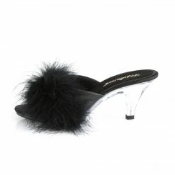 Fabulicious BELLE-301F - Blk Pu-Fur/Clr 9 Fabulicious BELLE-301F - Blk Pu-Fur/Clr