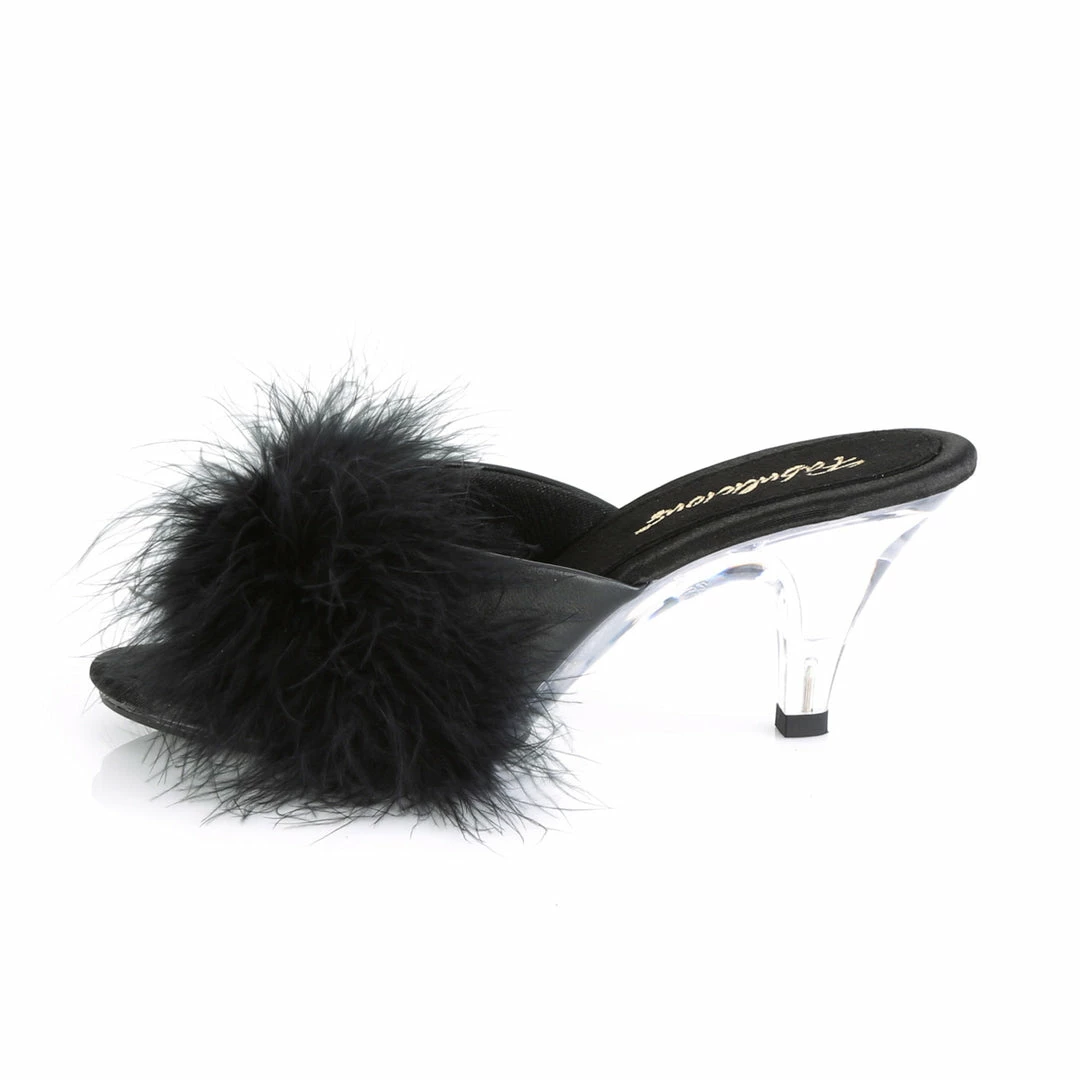 Fabulicious BELLE-301F - Blk Pu-Fur/Clr 5 Fabulicious BELLE-301F - Blk Pu-Fur/Clr