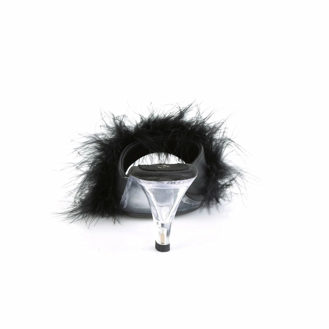 Fabulicious BELLE-301F - Blk Pu-Fur/Clr 6 Fabulicious BELLE-301F - Blk Pu-Fur/Clr