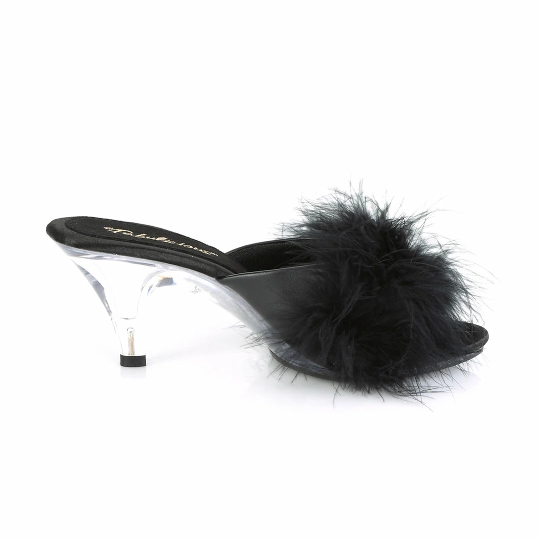 Fabulicious BELLE-301F - Blk Pu-Fur/Clr 7 Fabulicious BELLE-301F - Blk Pu-Fur/Clr